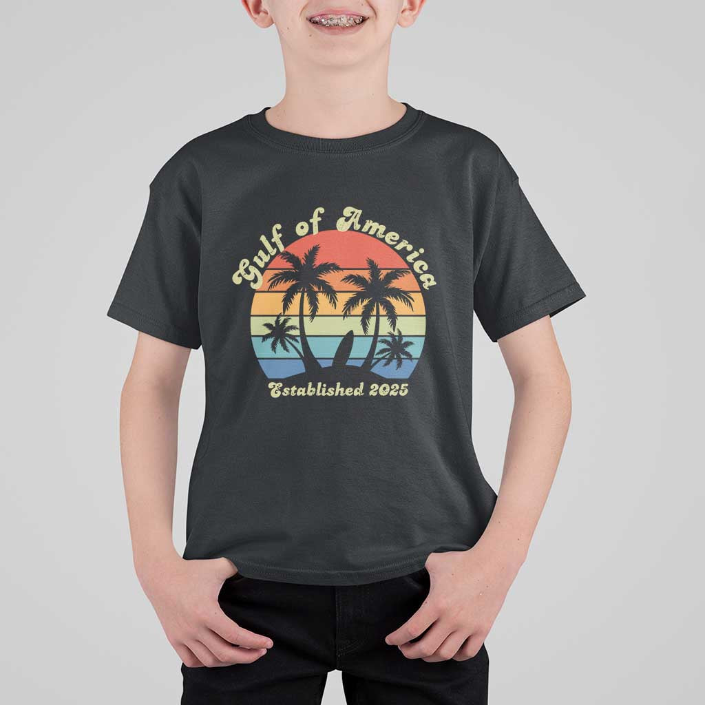 Gulf of America T Shirt For Kid Island Palm Summer Beach Vibes Established 2025