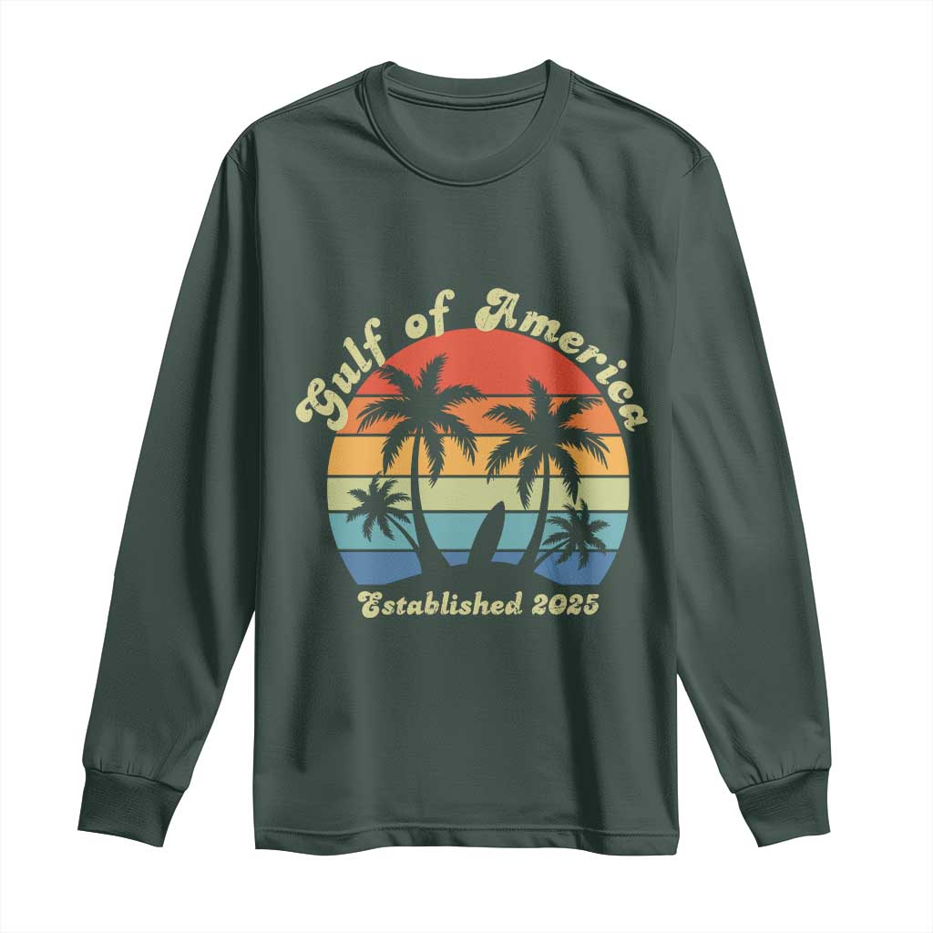 Gulf of America Long Sleeve Shirt Island Palm Summer Beach Vibes Established 2025