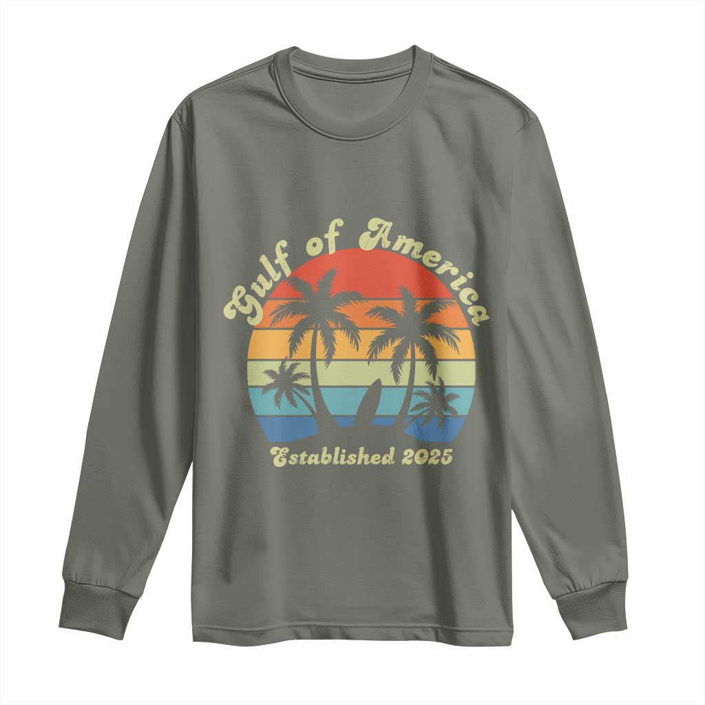 Gulf of America Long Sleeve Shirt Island Palm Summer Beach Vibes Established 2025