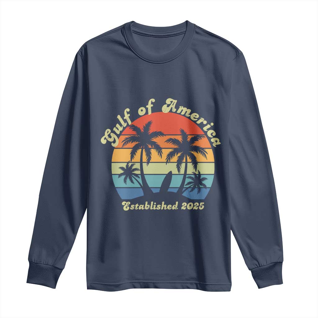 Gulf of America Long Sleeve Shirt Island Palm Summer Beach Vibes Established 2025