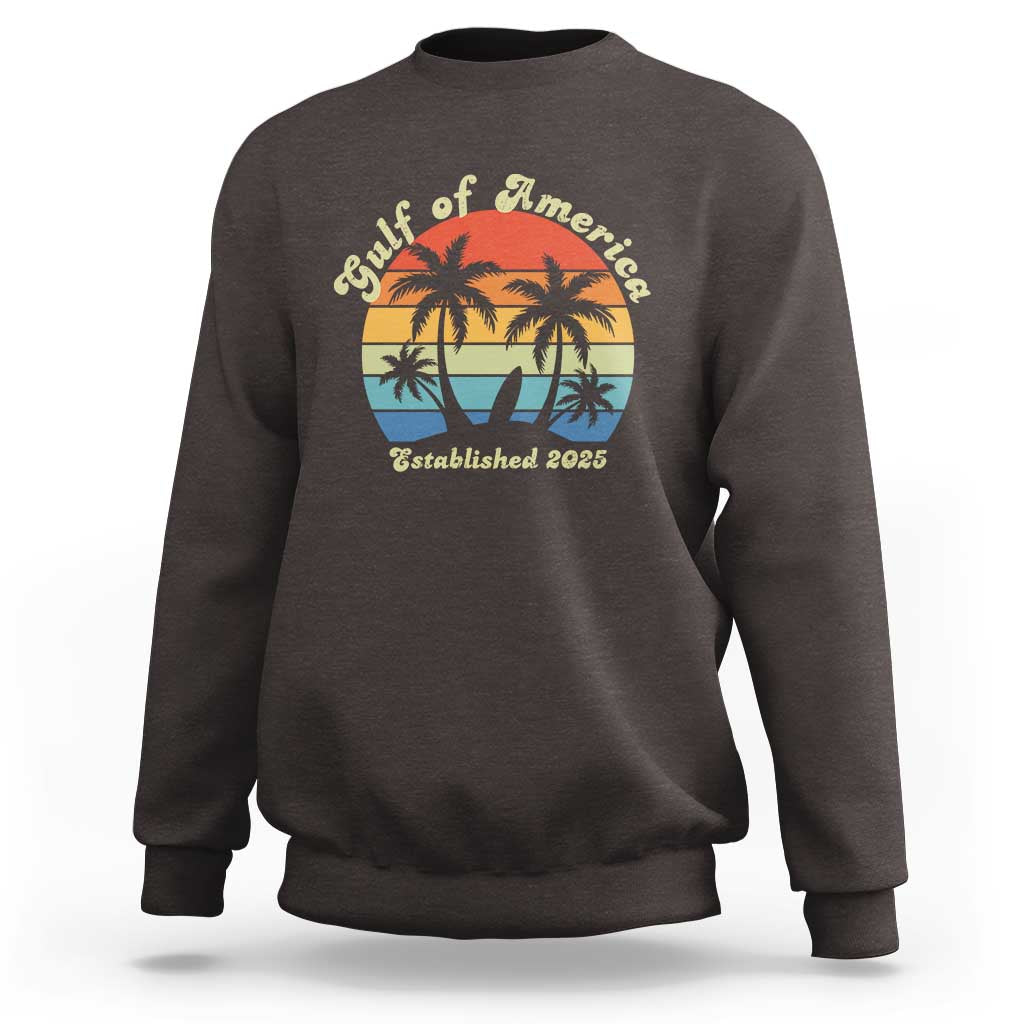Gulf of America Sweatshirt Island Palm Summer Beach Vibes Established 2025