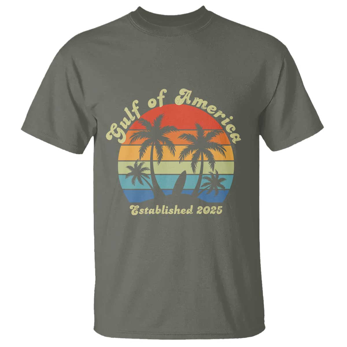 Gulf of America T Shirt Island Palm Summer Beach Vibes Established 2025