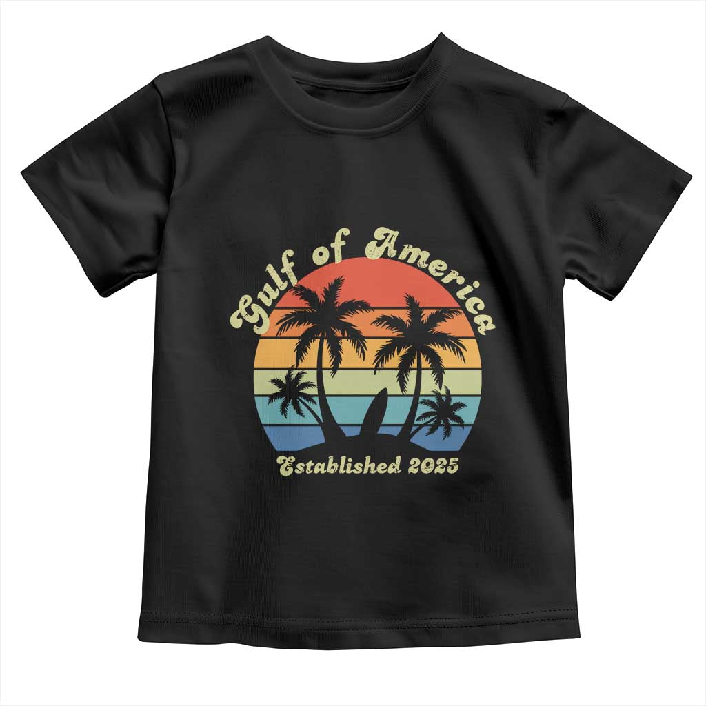Gulf of America Toddler T Shirt Island Palm Summer Beach Vibes Established 2025