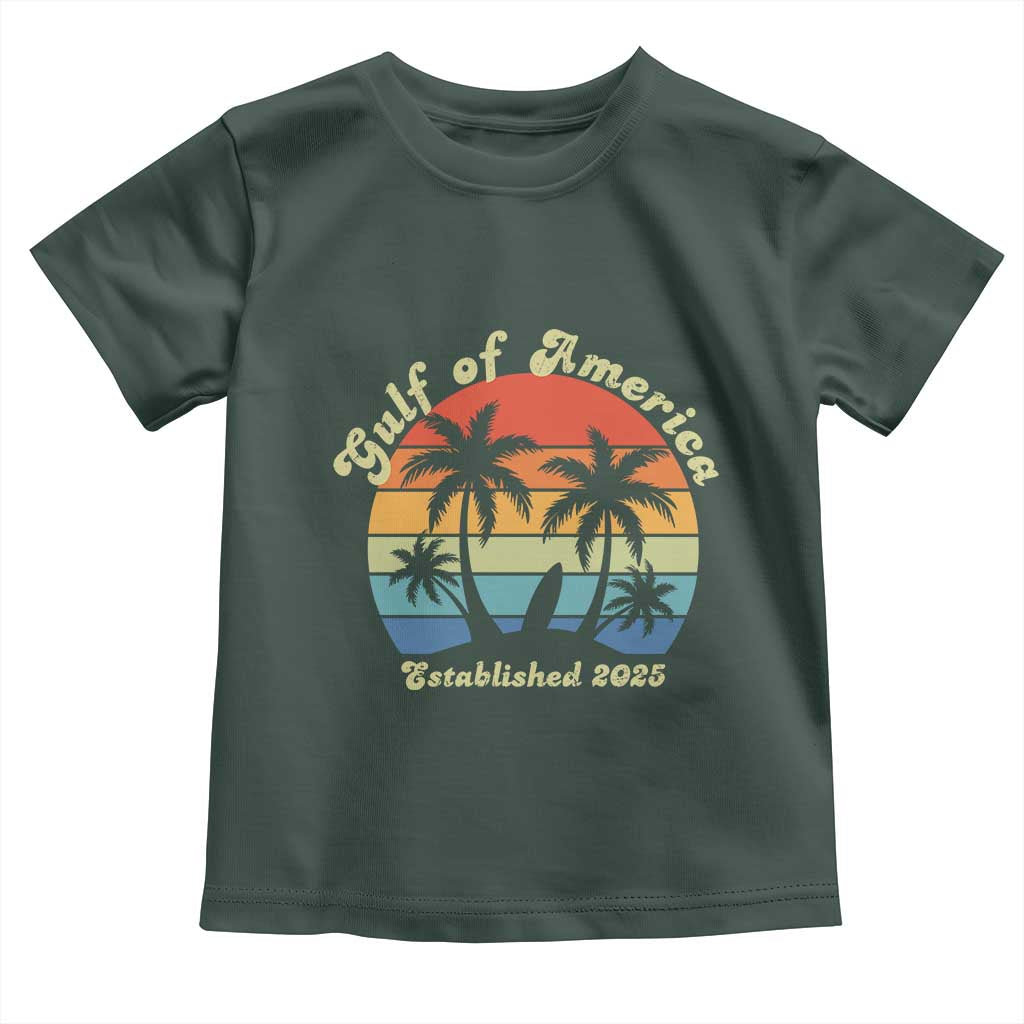 Gulf of America Toddler T Shirt Island Palm Summer Beach Vibes Established 2025