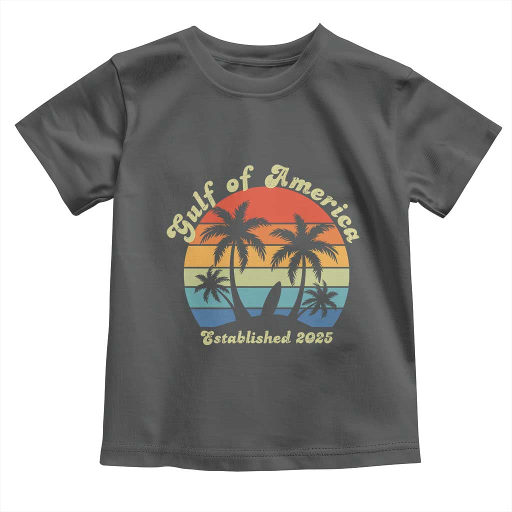 Gulf of America Toddler T Shirt Island Palm Summer Beach Vibes Established 2025
