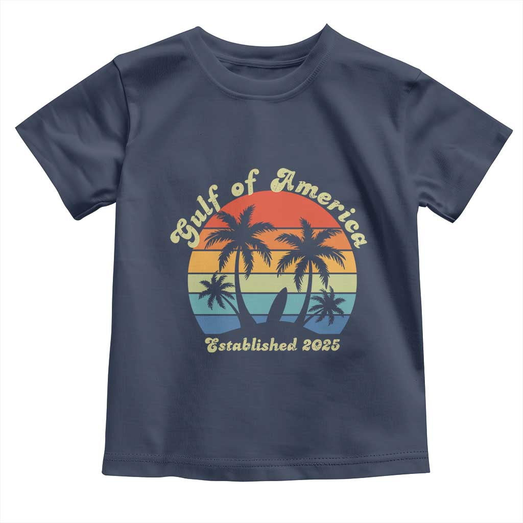 Gulf of America Toddler T Shirt Island Palm Summer Beach Vibes Established 2025