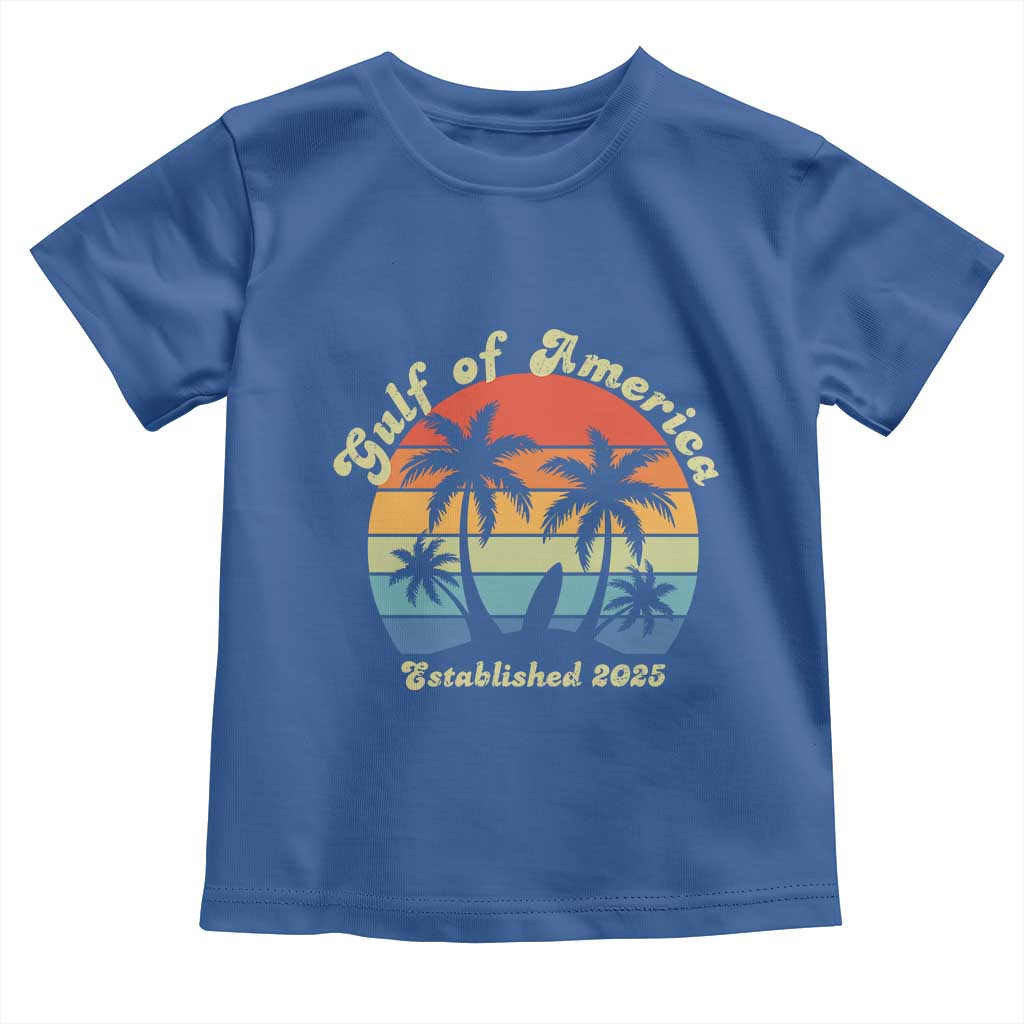 Gulf of America Toddler T Shirt Island Palm Summer Beach Vibes Established 2025