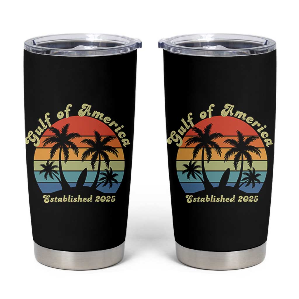 Gulf of America Tumbler Cup Island Palm Summer Beach Vibes Established 2025