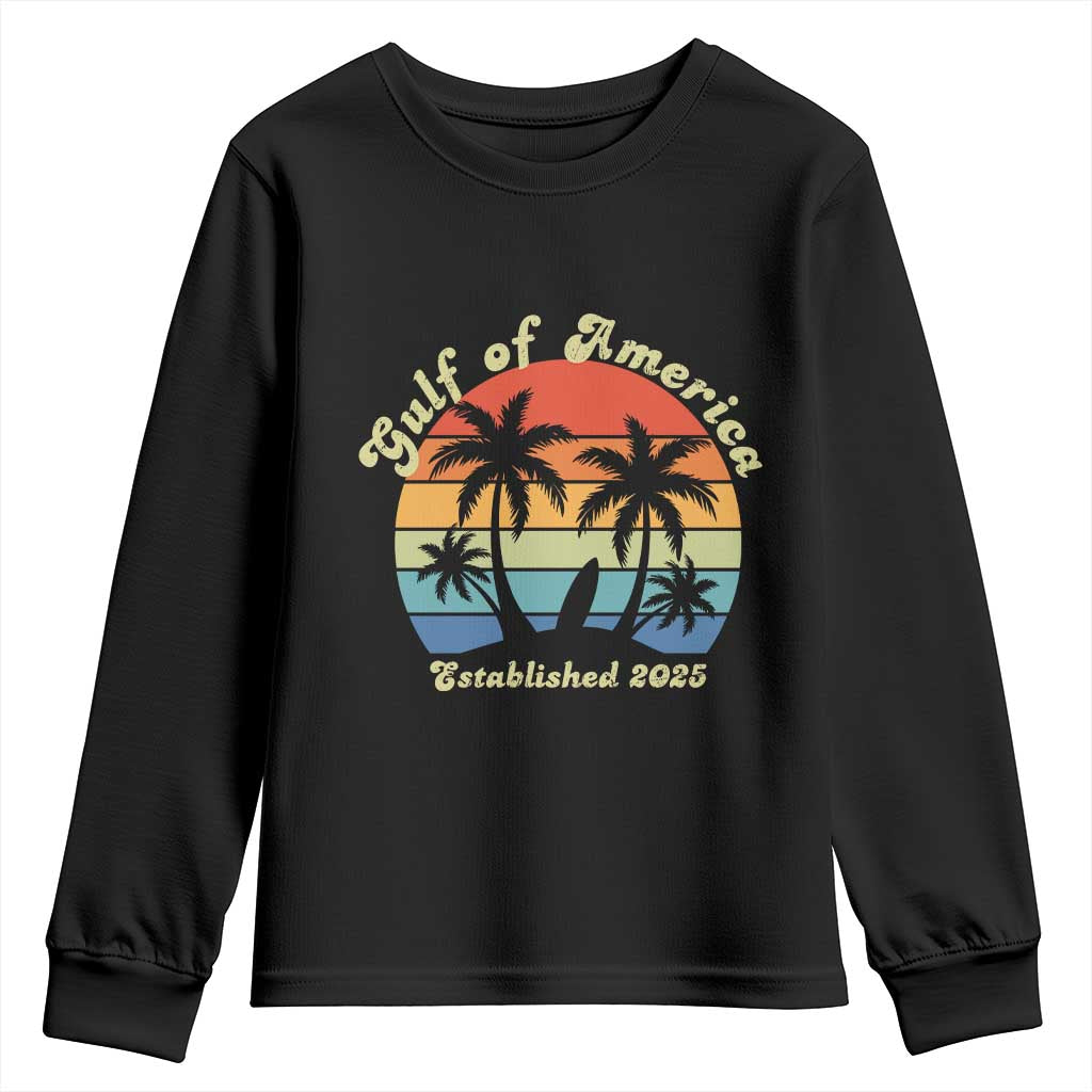 Gulf of America Youth Sweatshirt Island Palm Summer Beach Vibes Established 2025