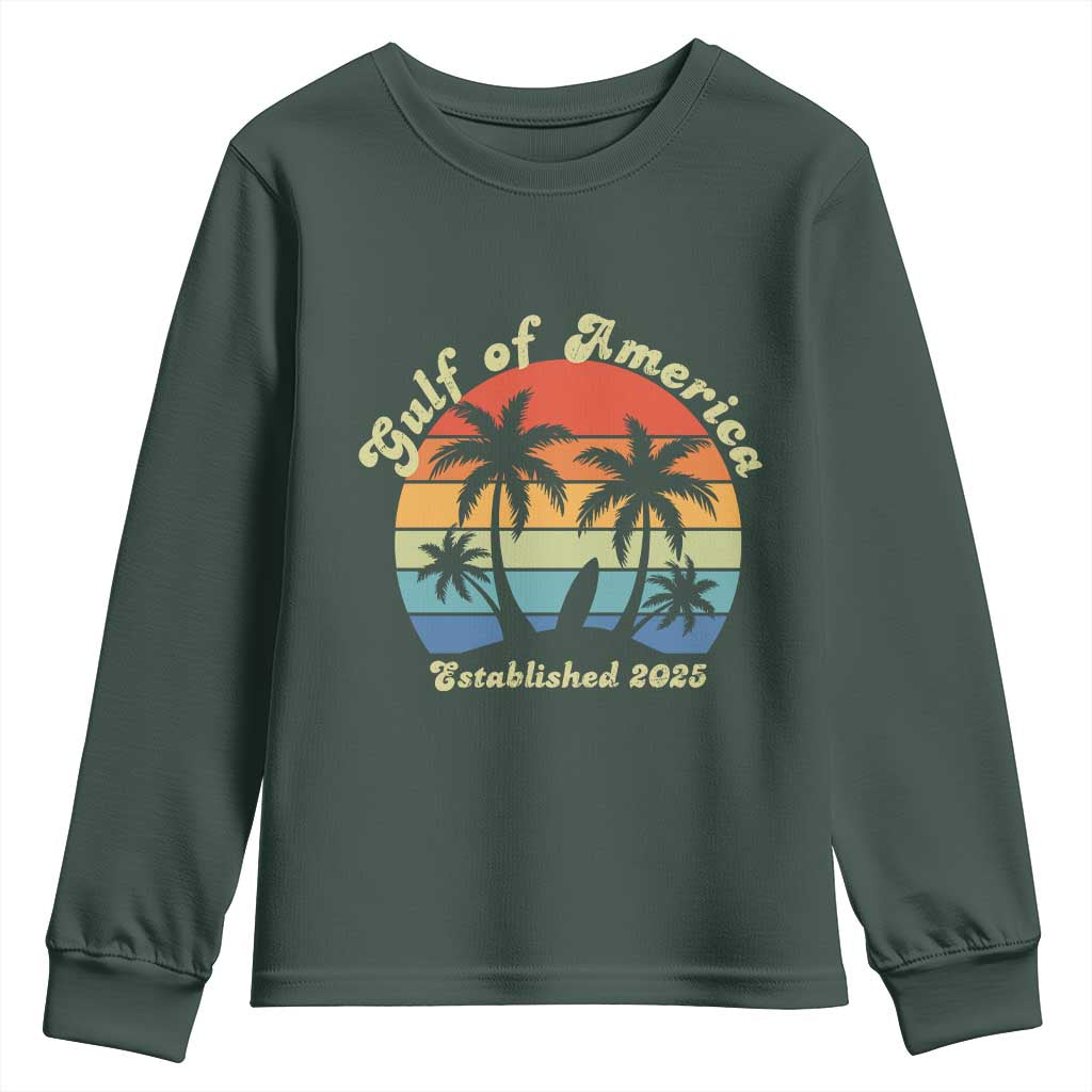 Gulf of America Youth Sweatshirt Island Palm Summer Beach Vibes Established 2025