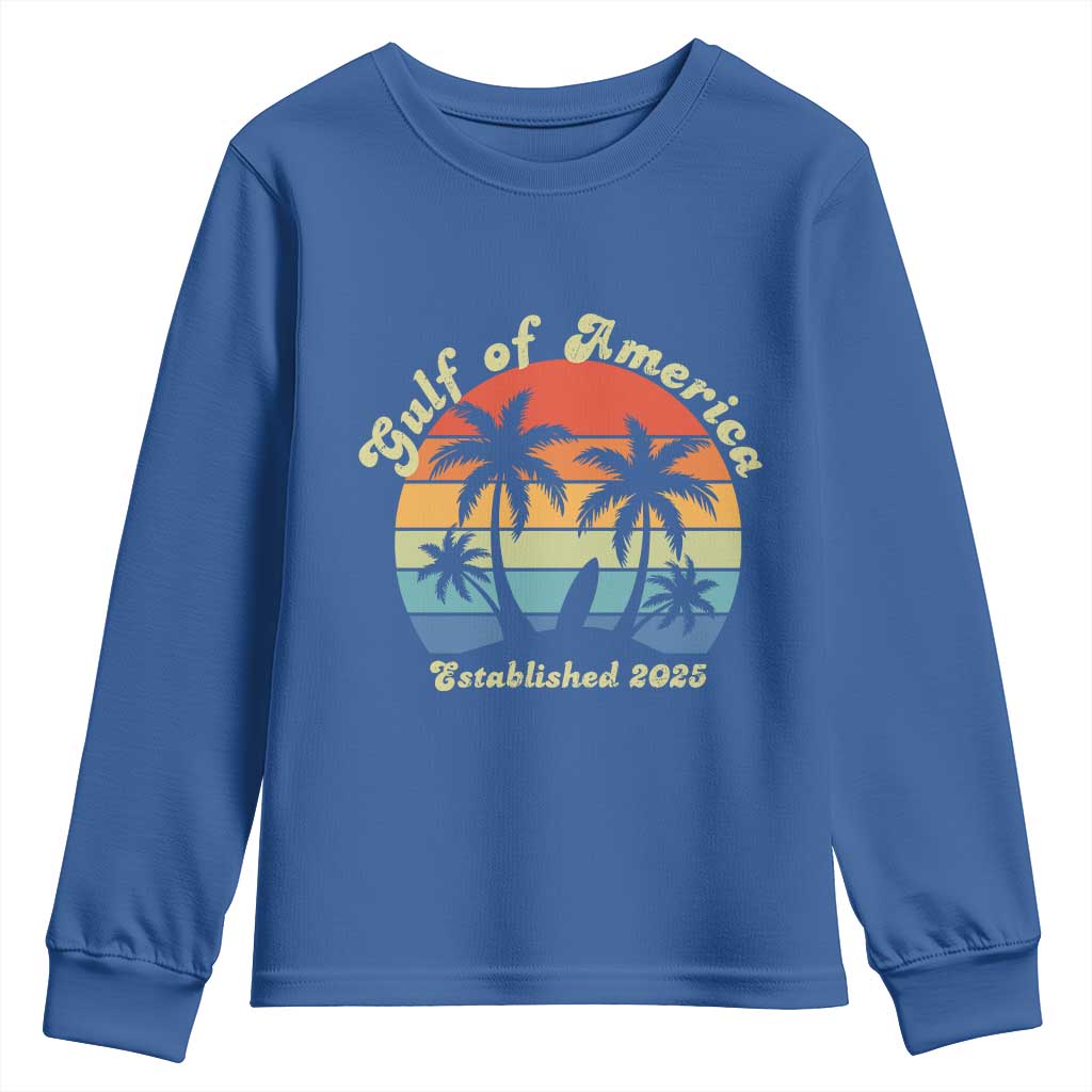 Gulf of America Youth Sweatshirt Island Palm Summer Beach Vibes Established 2025