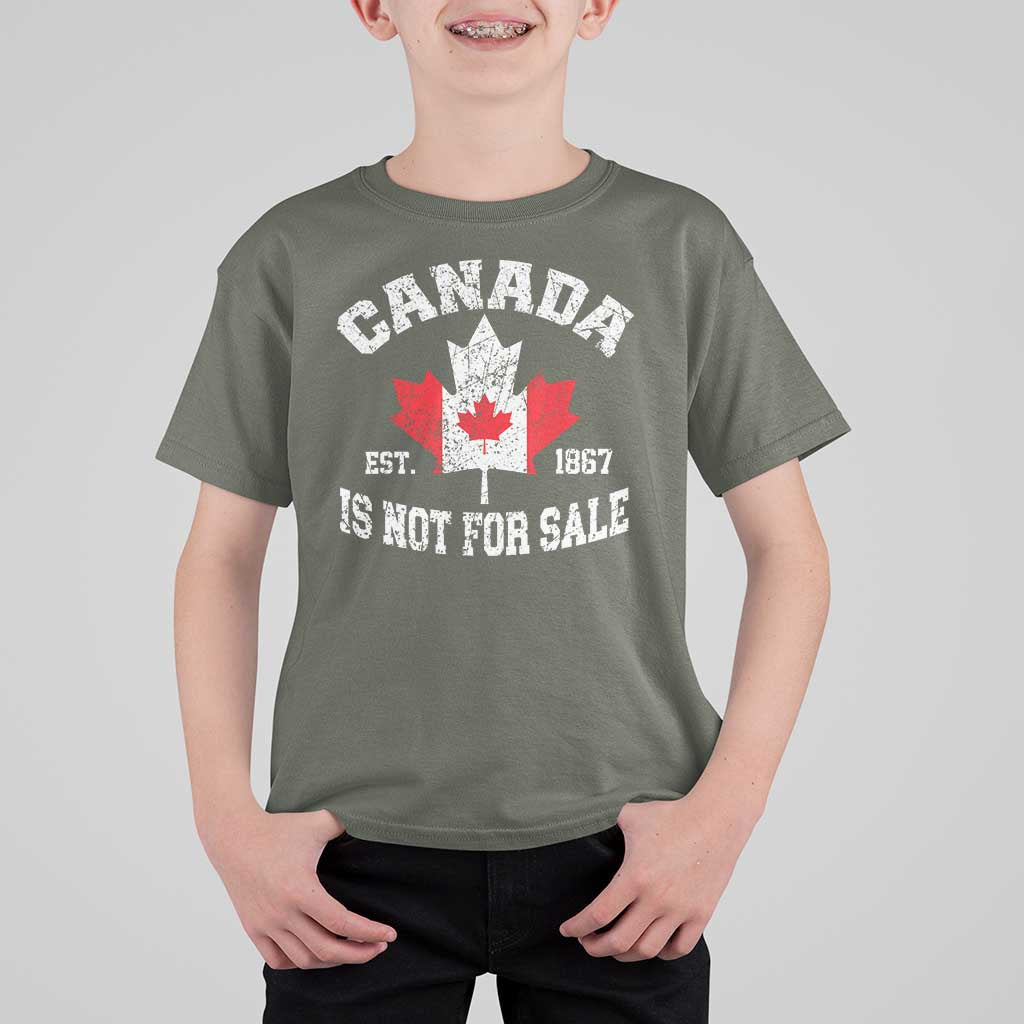 Canada is Not For Sale T Shirt For Kid Proudly Canadian Independence Flag EST. 1867