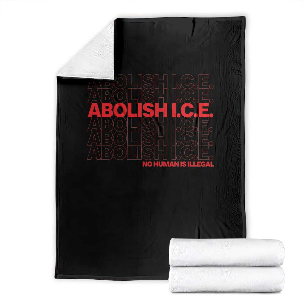 Abolish Ice No Human Is Illegal Throw Blanket Social Justice