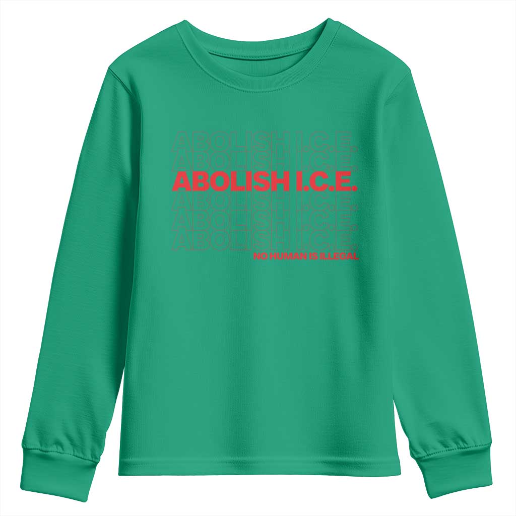 Abolish Ice No Human Is Illegal Youth Sweatshirt Social Justice