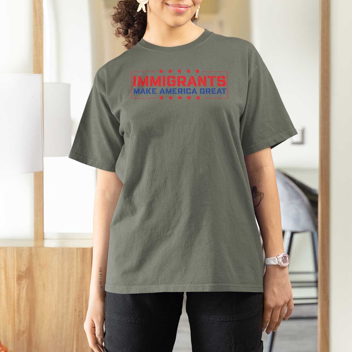 Immigrants Make America Great T Shirt For Women