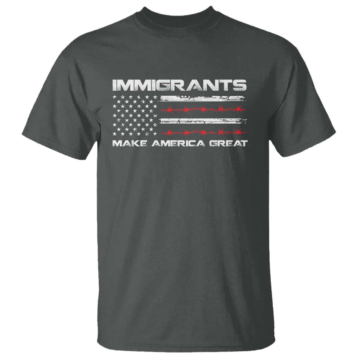 Immigrants Make America Great T Shirt American Flag