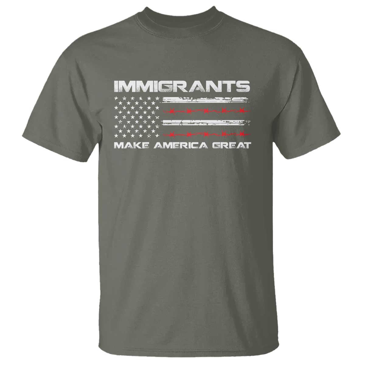 Immigrants Make America Great T Shirt American Flag