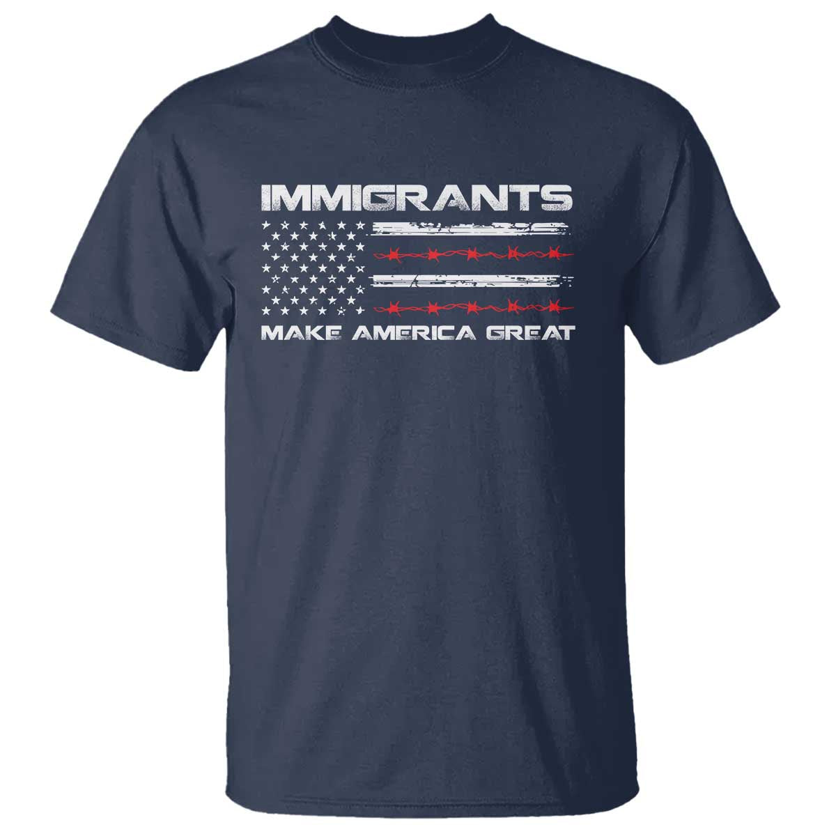 Immigrants Make America Great T Shirt American Flag