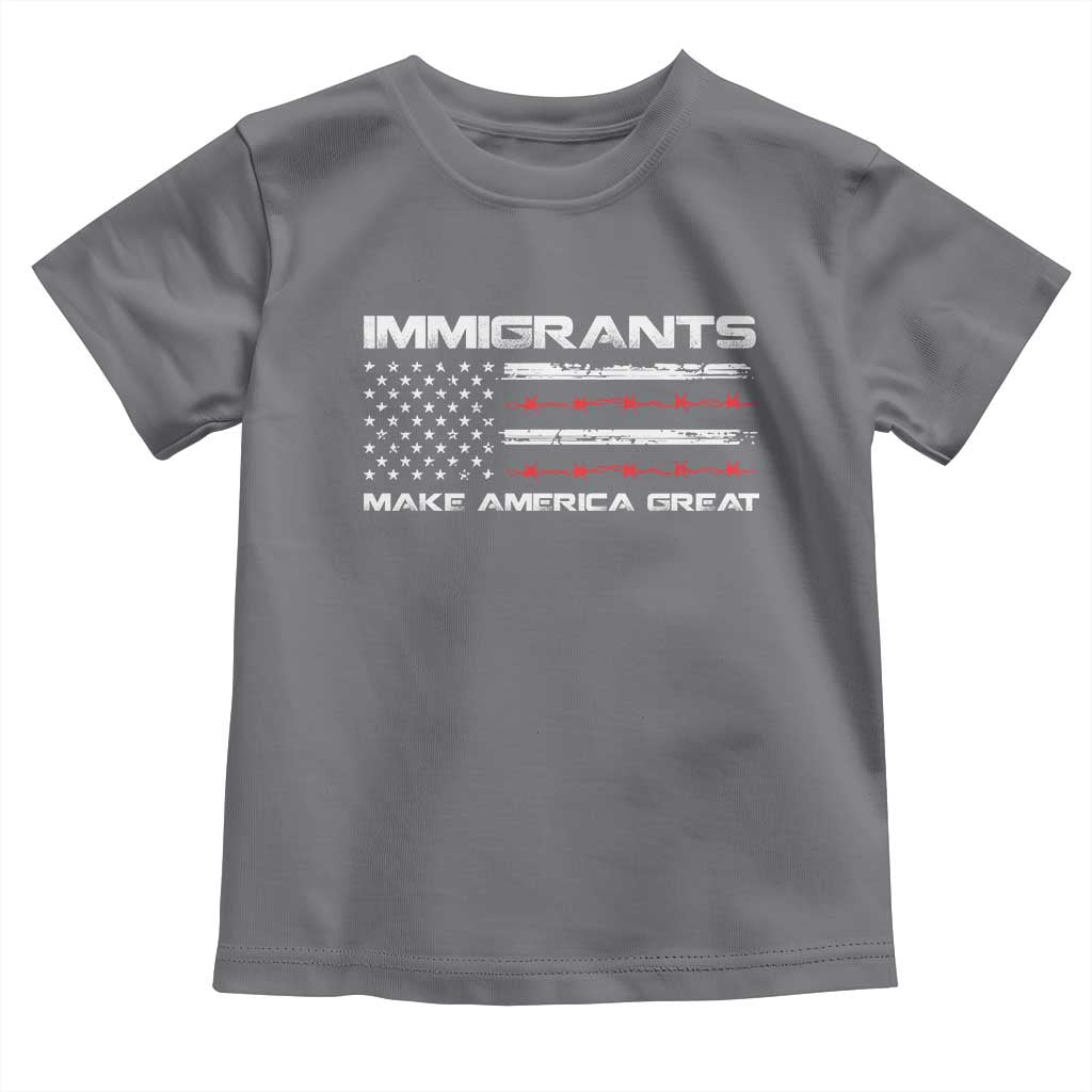 Immigrants Make America Great Toddler T Shirt American Flag