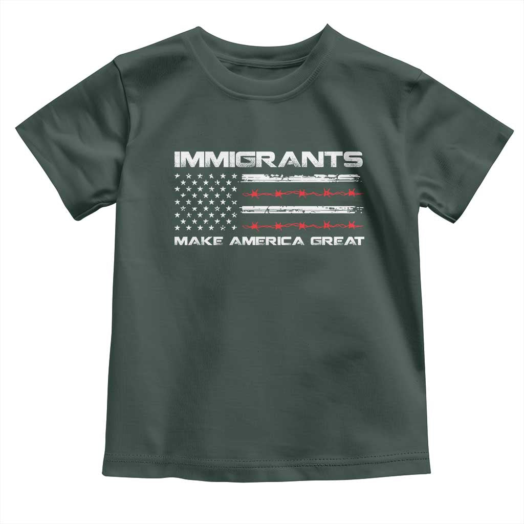 Immigrants Make America Great Toddler T Shirt American Flag