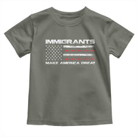 Immigrants Make America Great Toddler T Shirt American Flag