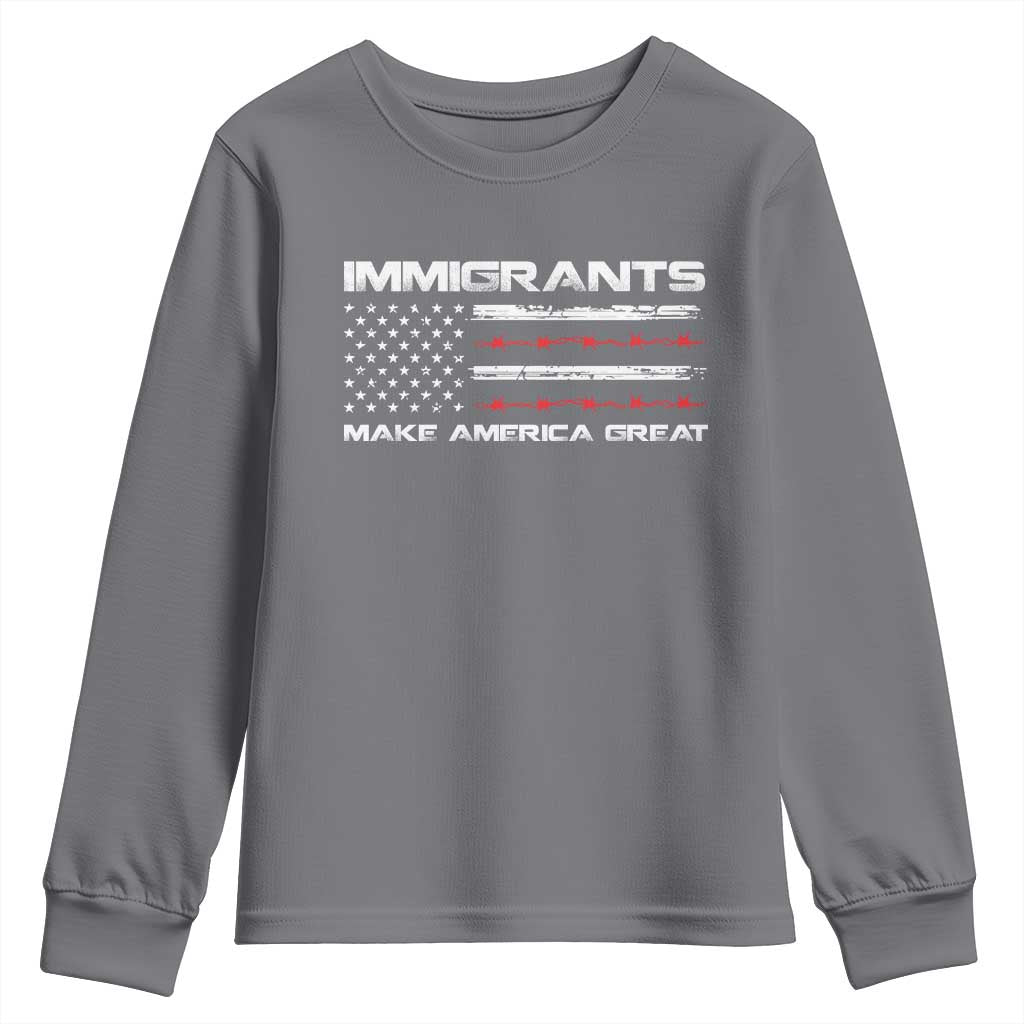 Immigrants Make America Great Youth Sweatshirt American Flag