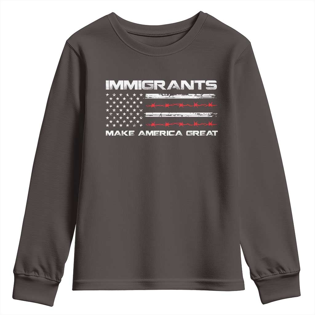 Immigrants Make America Great Youth Sweatshirt American Flag