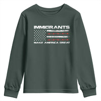 Immigrants Make America Great Youth Sweatshirt American Flag