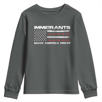 Immigrants Make America Great Youth Sweatshirt American Flag