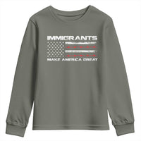 Immigrants Make America Great Youth Sweatshirt American Flag