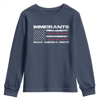 Immigrants Make America Great Youth Sweatshirt American Flag