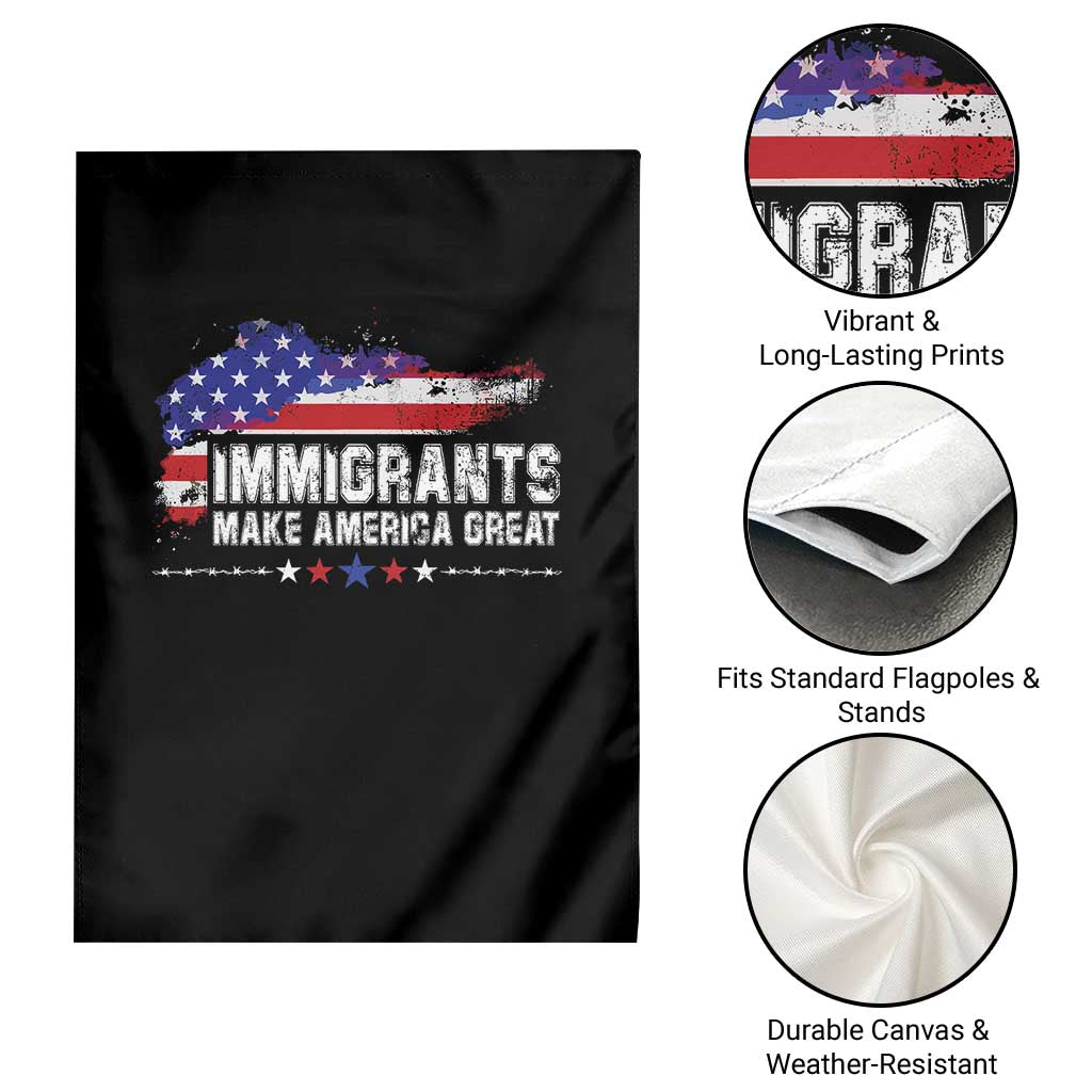 Immigrants Make America Great Garden Flag American Flag Pro Immigration - Wonder Print Shop