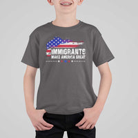 Immigrants Make America Great T Shirt For Kid American Flag Pro Immigration
