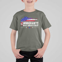 Immigrants Make America Great T Shirt For Kid American Flag Pro Immigration
