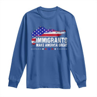 Immigrants Make America Great Long Sleeve Shirt American Flag Pro Immigration