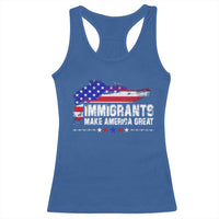 Immigrants Make America Great Racerback Tank Top American Flag Pro Immigration