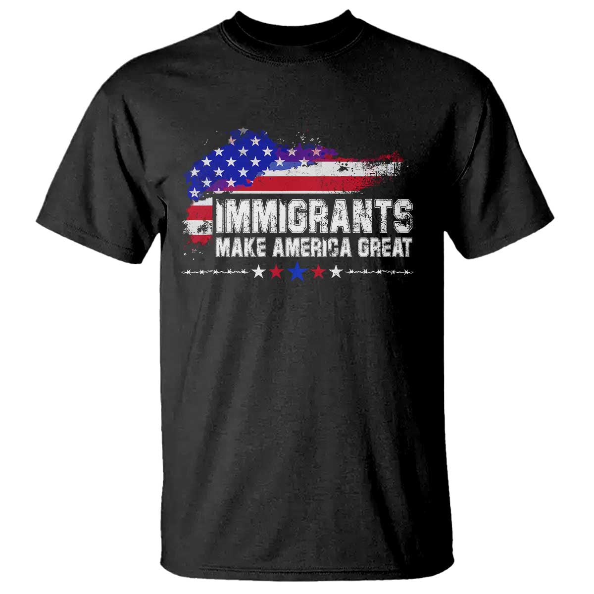 Immigrants Make America Great T Shirt American Flag Pro Immigration