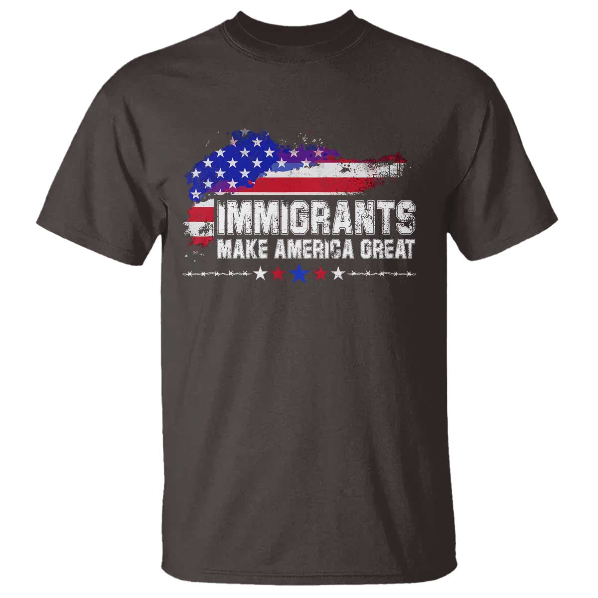 Immigrants Make America Great T Shirt American Flag Pro Immigration