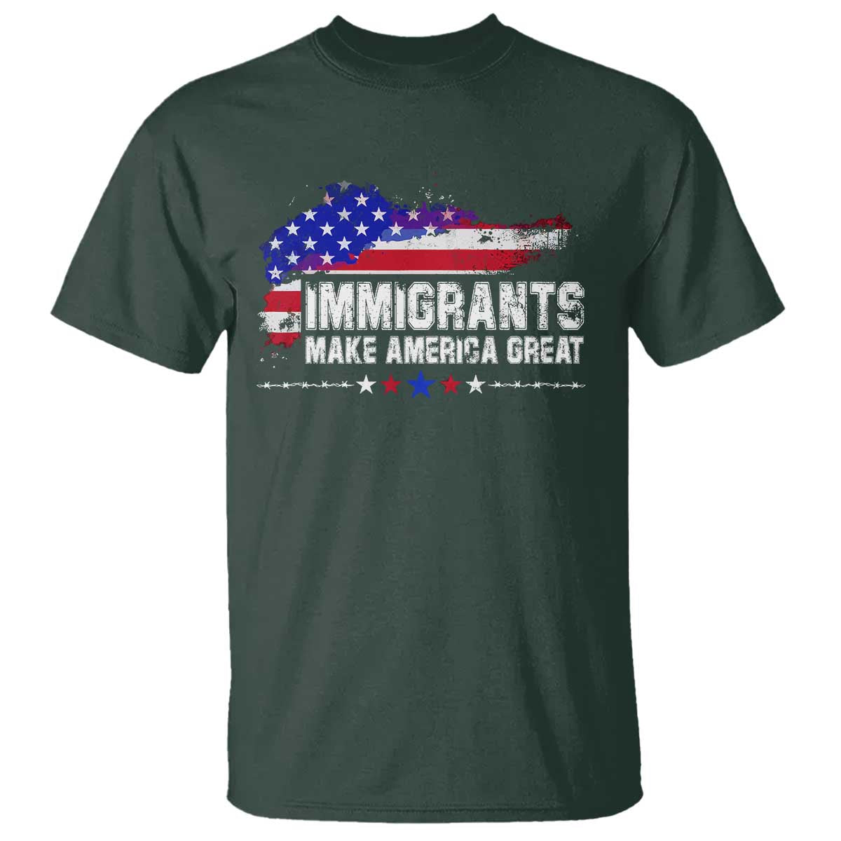 Immigrants Make America Great T Shirt American Flag Pro Immigration