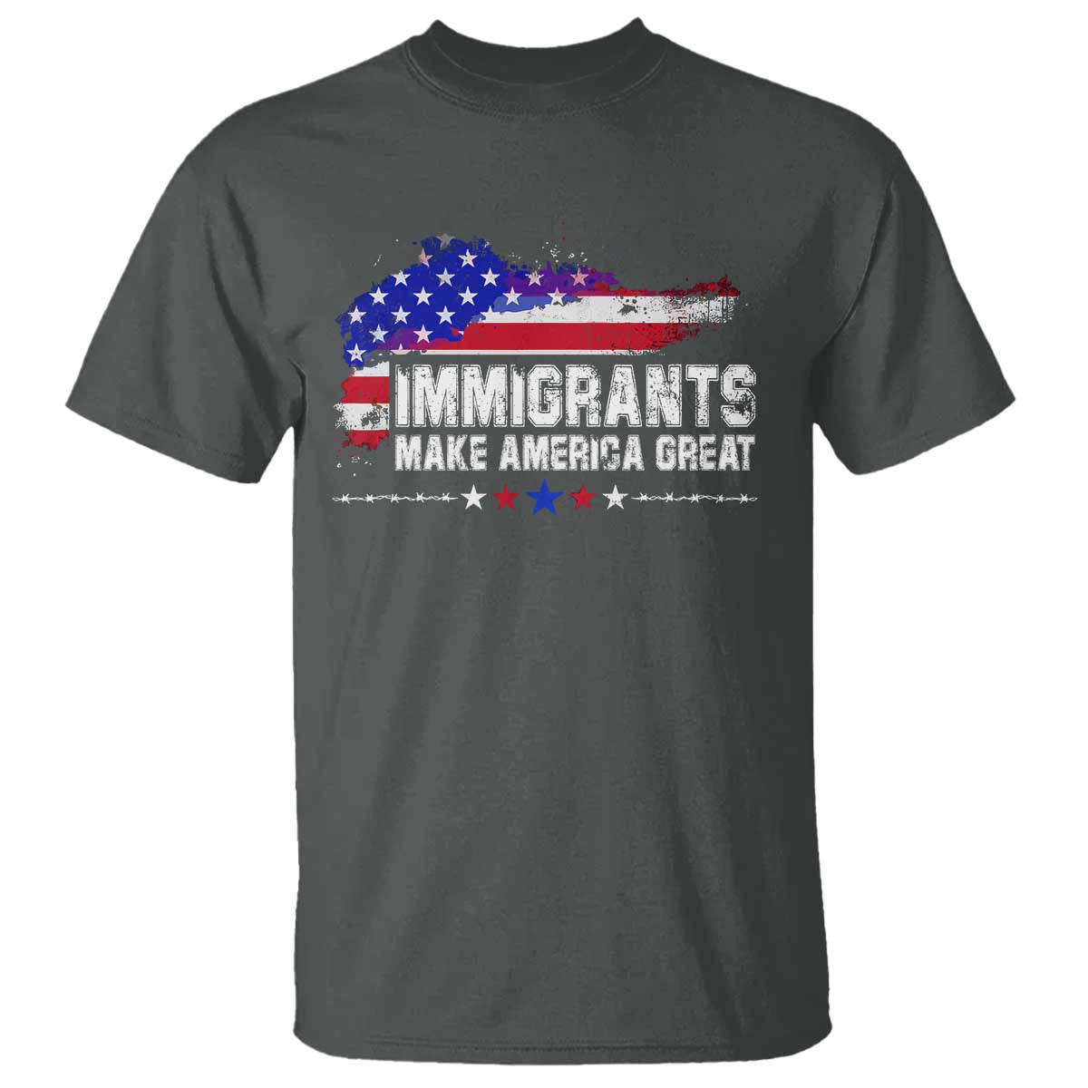 Immigrants Make America Great T Shirt American Flag Pro Immigration