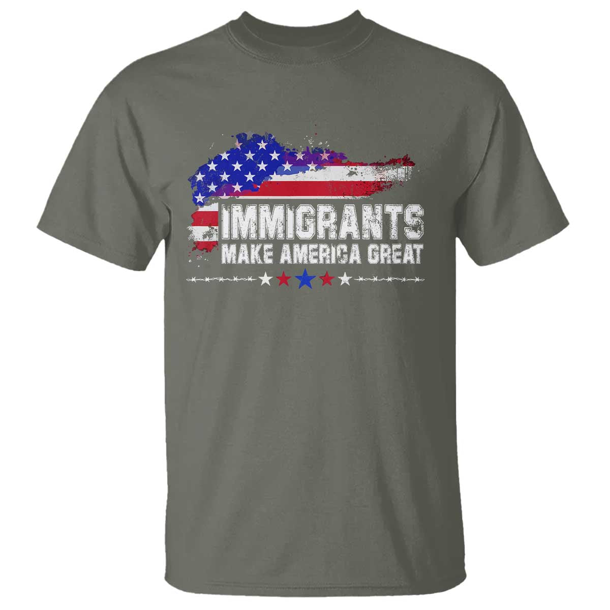 Immigrants Make America Great T Shirt American Flag Pro Immigration