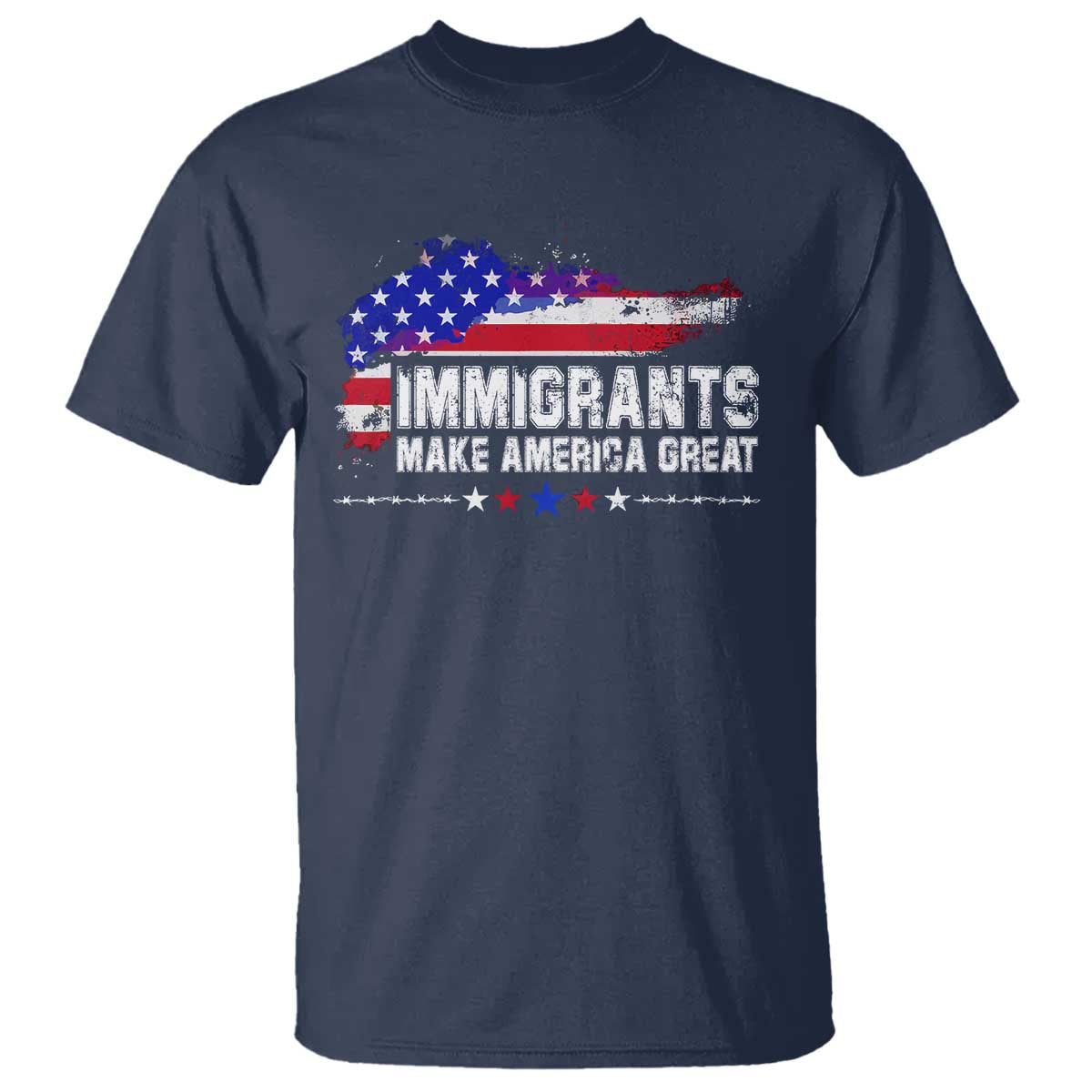 Immigrants Make America Great T Shirt American Flag Pro Immigration