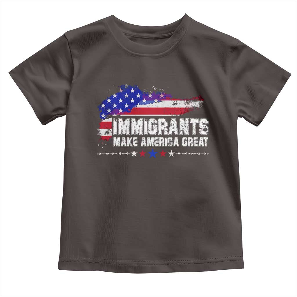 Immigrants Make America Great Toddler T Shirt American Flag Pro Immigration
