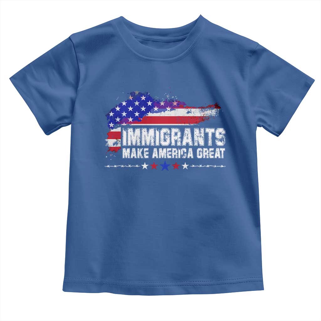 Immigrants Make America Great Toddler T Shirt American Flag Pro Immigration