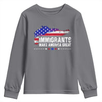 Immigrants Make America Great Youth Sweatshirt American Flag Pro Immigration