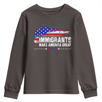 Immigrants Make America Great Youth Sweatshirt American Flag Pro Immigration