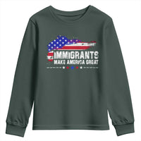 Immigrants Make America Great Youth Sweatshirt American Flag Pro Immigration