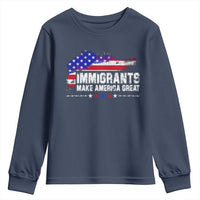 Immigrants Make America Great Youth Sweatshirt American Flag Pro Immigration