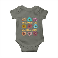 Immigrants Make America Great Baby Onesie Political Progressive Pro Immigration Wildflower Gift