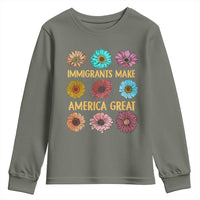 Immigrants Make America Great Youth Sweatshirt Political Progressive Pro Immigration Wildflower Gift